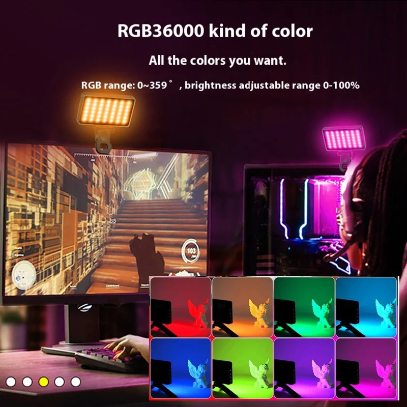 T140 RGB Luce di riempimento a colori pieni per Tiktok / Riprese video / Fotografia