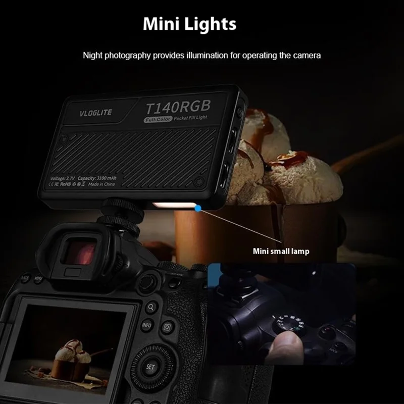 T140 RGB Luce di riempimento a colori pieni per Tiktok / Riprese video / Fotografia