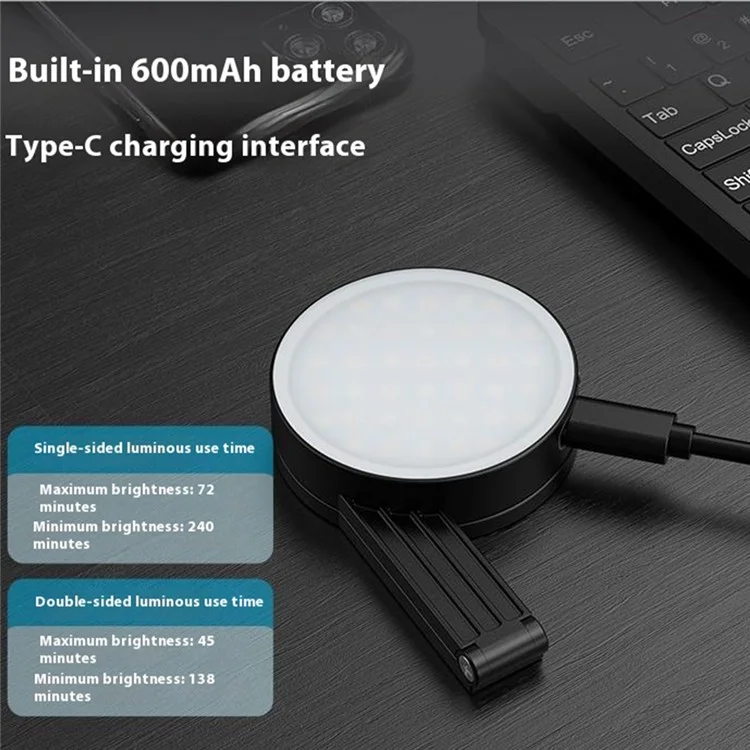M38 Magnetic Fill Light For iPhone 16 / 15 / 14 Pro Compatible with MagSafe Portable Photography Livestream Lighting