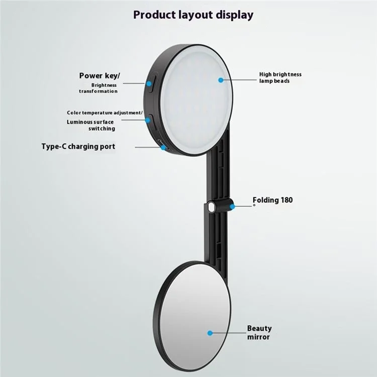 M38 Magnetic Fill Light For iPhone 16 / 15 / 14 Pro Compatible with MagSafe Portable Photography Livestream Lighting
