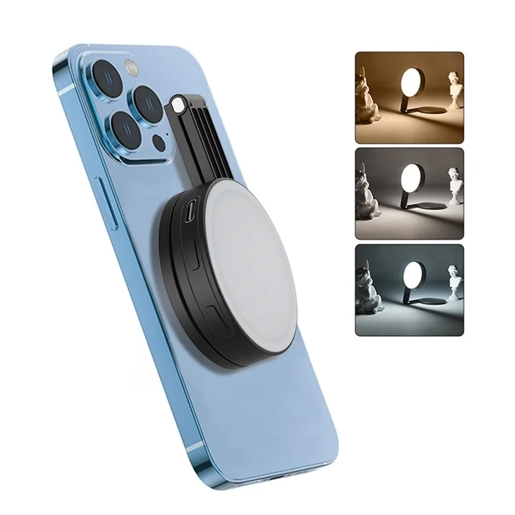 M38 Magnetic Fill Light For iPhone 16 / 15 / 14 Pro Compatible with MagSafe Portable Photography Livestream Lighting