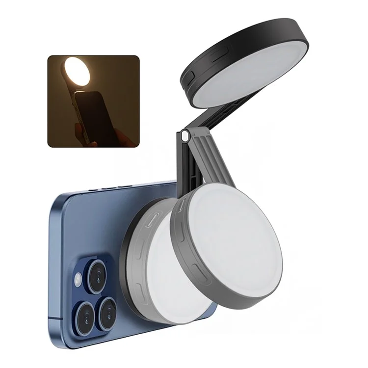 M38 Magnetic Fill Light For iPhone 16 / 15 / 14 Pro Compatible with MagSafe Portable Photography Livestream Lighting