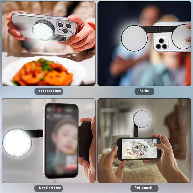 M38 Magnetic Fill Light For iPhone 16 / 15 / 14 Pro Compatible with MagSafe Portable Photography Livestream Lighting