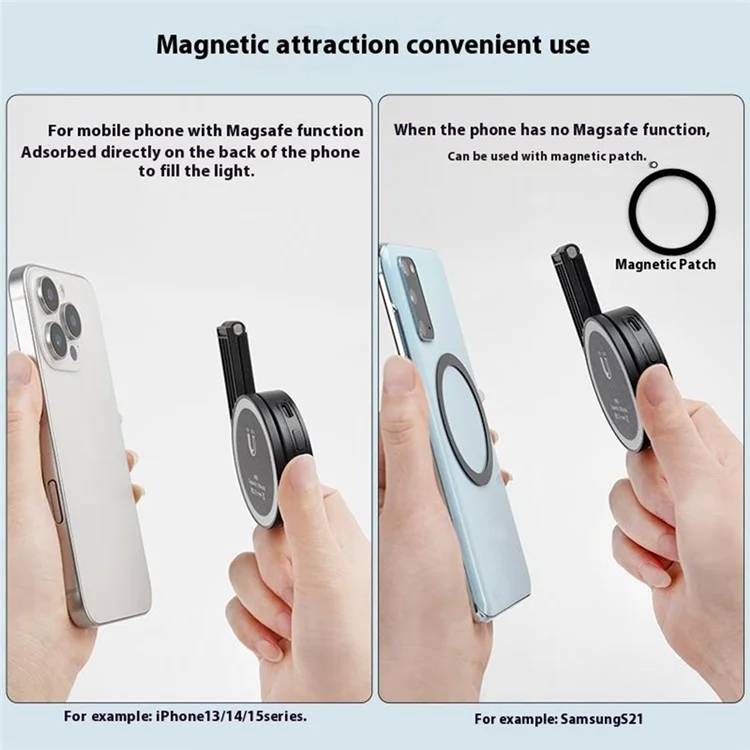 M38 Magnetic Fill Light For iPhone 16 / 15 / 14 Pro Compatible with MagSafe Portable Photography Livestream Lighting