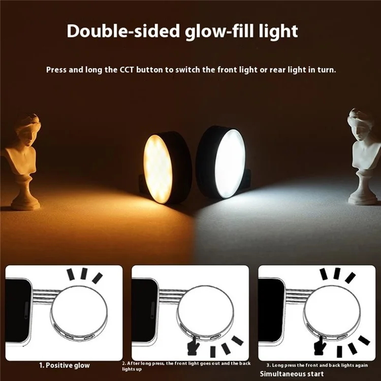 M38 Magnetic Fill Light For iPhone 16 / 15 / 14 Pro Compatible with MagSafe Portable Photography Livestream Lighting