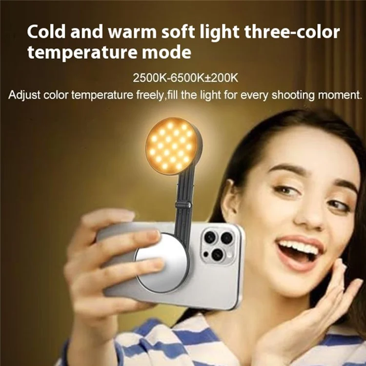 M38 Magnetic Fill Light For iPhone 16 / 15 / 14 Pro Compatible with MagSafe Portable Photography Livestream Lighting