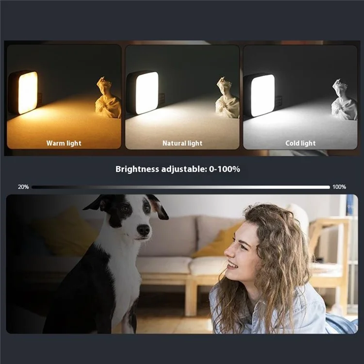 M42 Magnetic Phone Light Compatible with MagSafe Selfie Beauty Lamp Double-Sided Illumination - Black