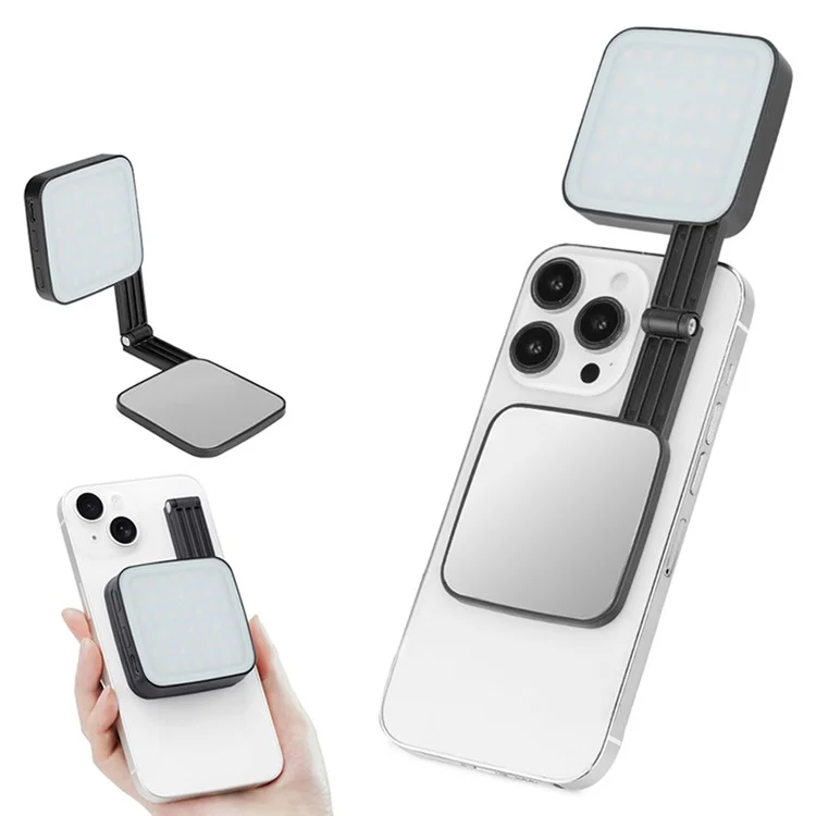 M42 Magnetic Phone Light Compatible with MagSafe Selfie Beauty Lamp Double-Sided Illumination - Black