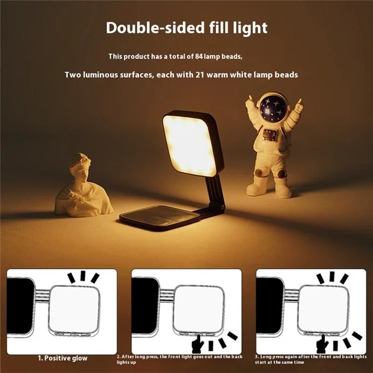 M42 Magnetic Phone Light Compatible with MagSafe Selfie Beauty Lamp Double-Sided Illumination - Black