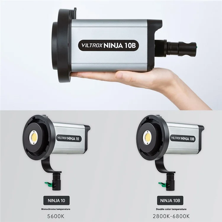 VILTROX Ninja 10B 120W LED Video Light with Reflector 2800 - 6800K Photography Studio Streaming Fill Light - UK Plug