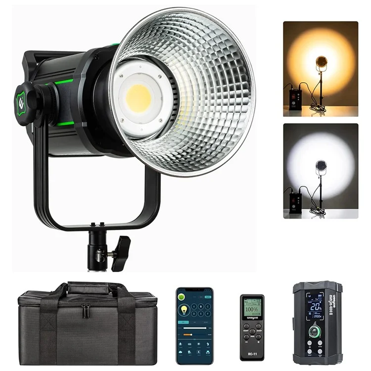 WEEYLITE Ninja 400 II 150W COB Studio Light 2800K - 6800K APP Control Photography Lamp with Reflector - US Plug
