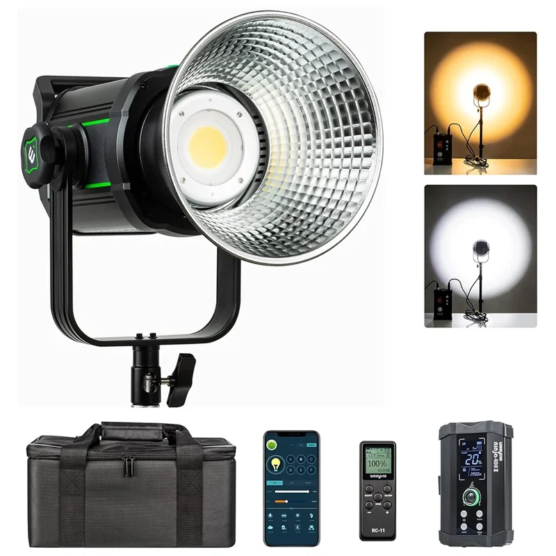 WEEYLITE Ninja 400 II 150W COB Studio Light 2800K - 6800K APP Control Photography Lamp with Reflector - EU Plug