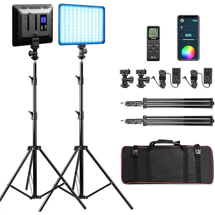 Kit de Iluminación LED WEEYLITE Sprite20 de 2 Piezas para Grabación de Vídeo, Streaming y Luz de Estudio RGB - Enchufe UE