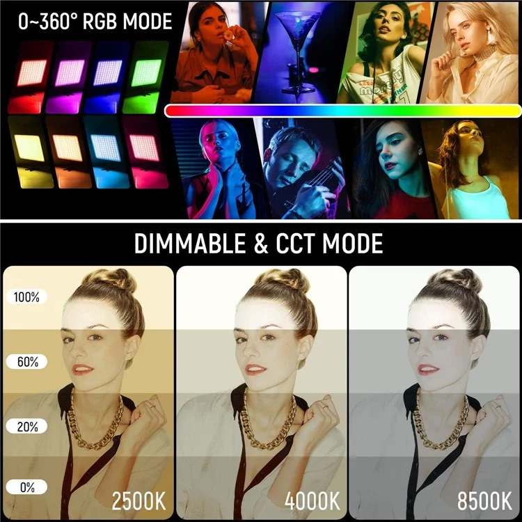 Kit de Iluminación LED WEEYLITE Sprite20 de 2 Piezas para Grabación de Vídeo, Streaming y Luz de Estudio RGB - Enchufe UE
