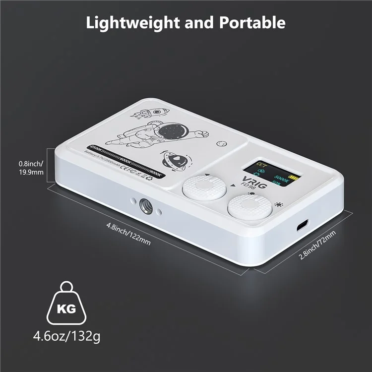 VRIG FD98 Lumière vidéo LED à double température de couleur Éclairage portable de photographie