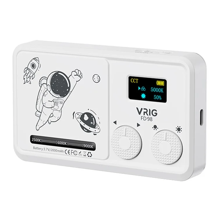 VRIG FD98 Lumière vidéo LED à double température de couleur Éclairage portable de photographie