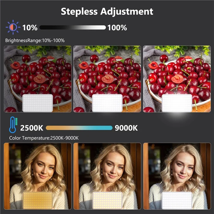VRIG FD98 Lumière vidéo LED à double température de couleur Éclairage portable de photographie