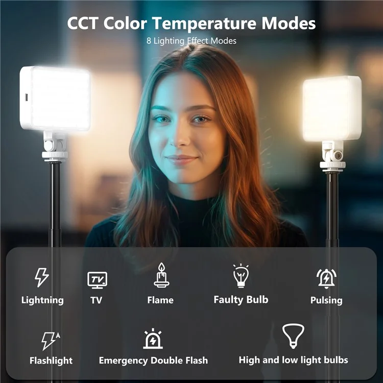 VRIG FD98 Lumière vidéo LED à double température de couleur Éclairage portable de photographie