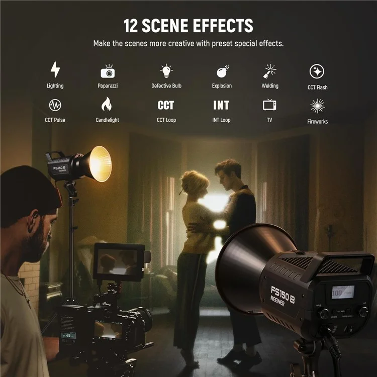 NEEWER FS150B LED Video Light 130W Bi-Color Studio Lighting Wireless Photography Lamp - US Plug