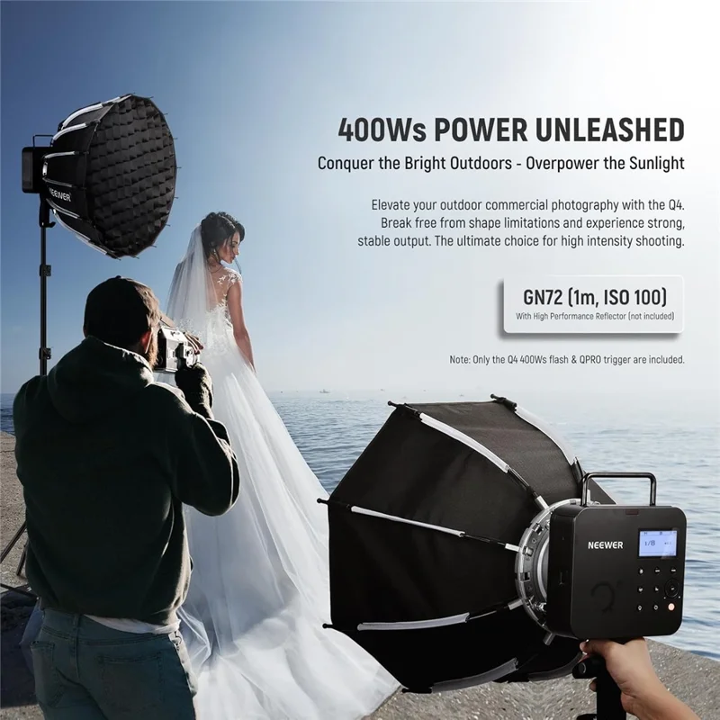 NEEWER Q4 400Ws Outdoor Flash with QPRO-N Trigger Handheld Strobe Light 1 / 8000S HSS for Nikon Cameras - AU Plug