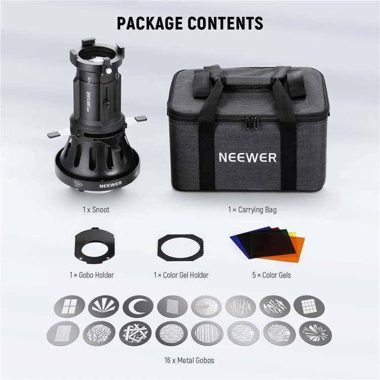 NEEWER LS-39 Scheinwerfer-Spotlight-Set Konische Brennlinse 20° Bowens-Halterung Fotografie-Beleuchtung