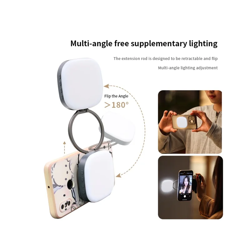AL80 Anello Luminoso Magnetico per Selfie, Rotabile 360 Gradi, Lampada Portatile con 128 LED per Streaming Live - Nero