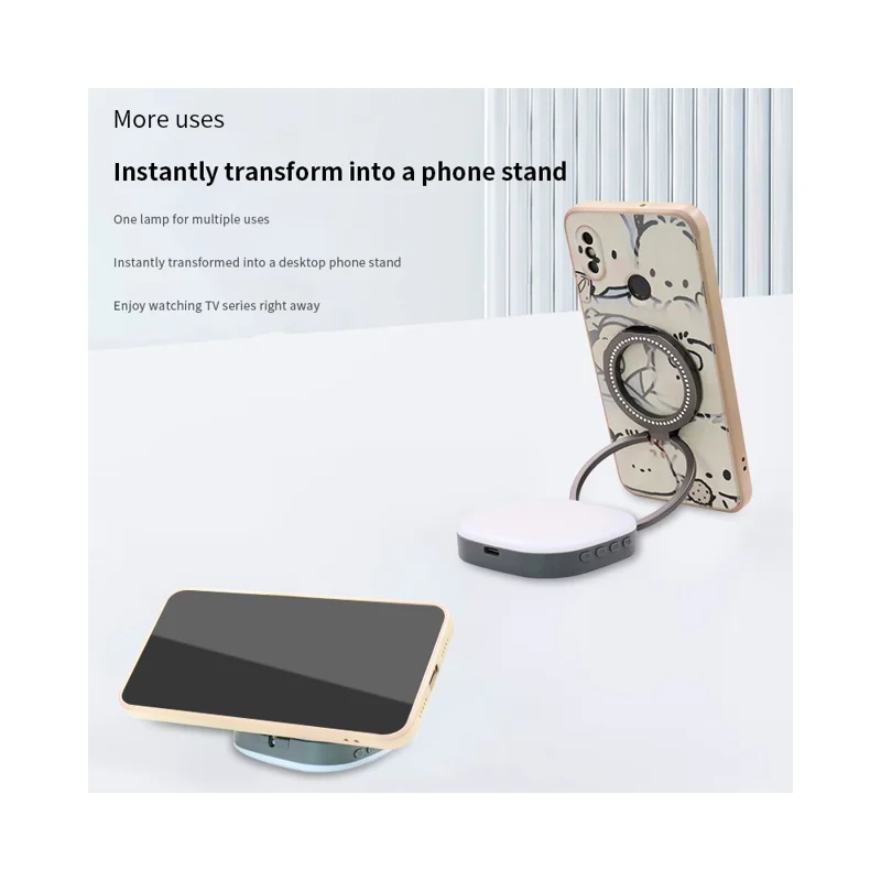 AL80 Anello Luminoso Magnetico per Selfie, Rotabile 360 Gradi, Lampada Portatile con 128 LED per Streaming Live - Nero