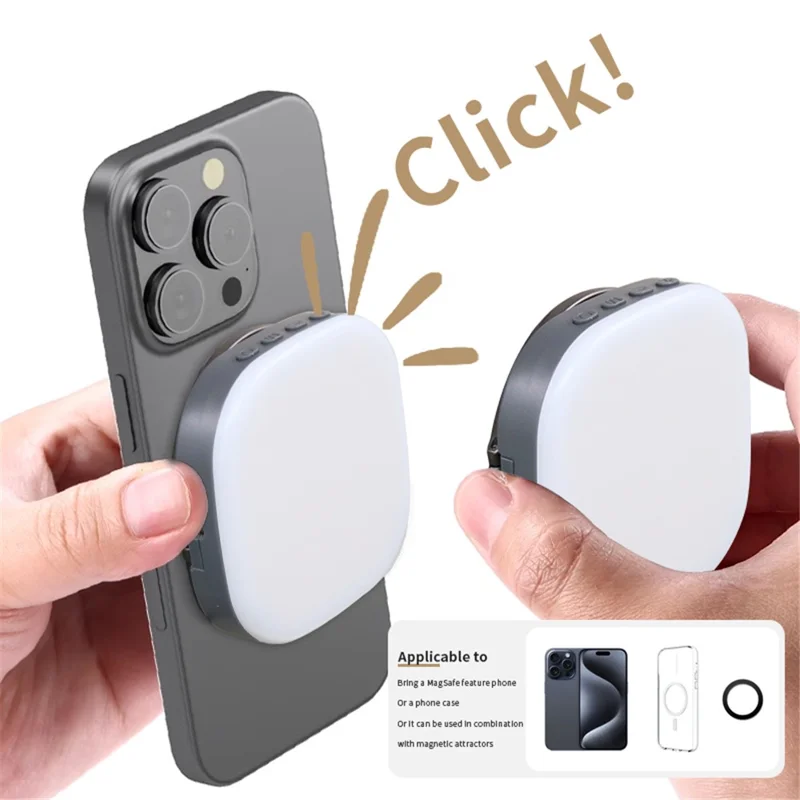AL80 Anello Luminoso Magnetico per Selfie, Rotabile 360 Gradi, Lampada Portatile con 128 LED per Streaming Live - Nero
