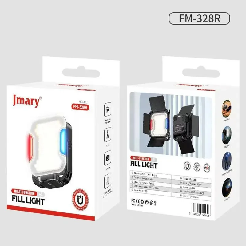JMARY FM-328R Luce video portatile con temperatura del colore regolabile per campeggio esterno a LED