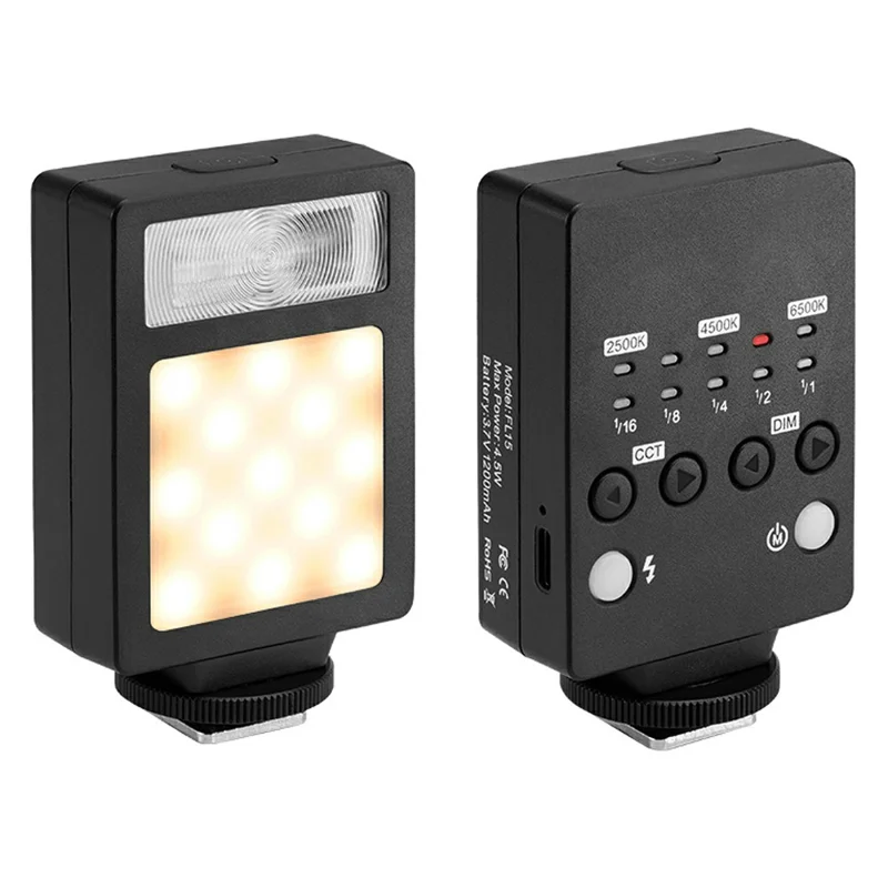 FL15 Professionelles tragbares Hot-Shoe LED-Licht Kamera-Blitzlicht für externe Fotografie Mini-Blitz