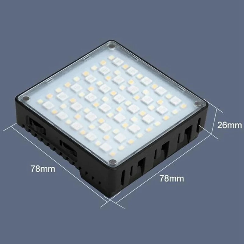K10RGB Luz de Fotografia e Videografia para Selfie, Luz LED RGB para Câmera, Ultra Fina e Compacta