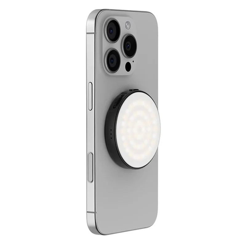 VRIG FD-03 Luz de Preenchimento LED Magnética para Smartphone com Brilho e Temperatura de Cor Ajustáveis - Preto