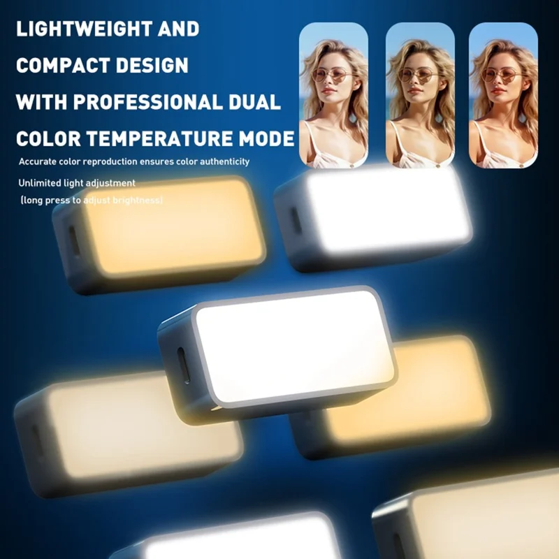 A8 Mini Magnetic Pocket Fill Light Phone Photography Video Streaming Portable LED Light - White