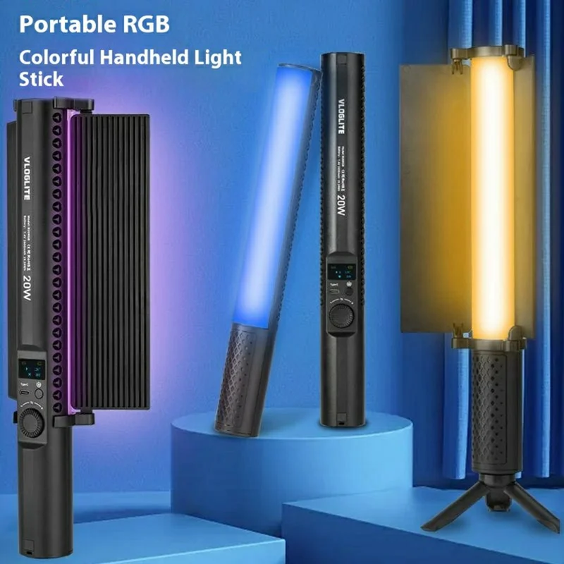 VLOGLITE B20RGB Handheld RGB Photography Light Stick 20 Modes 1800K - 9000K Magnetic LED Fill Light