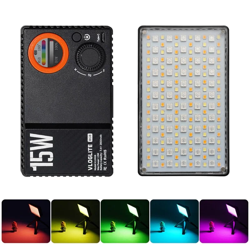 VLOGLITE K15RGB 15 W Farvefyldningslampe RGB LED Videolampe Fotograferingsstudie Kamera Lampe