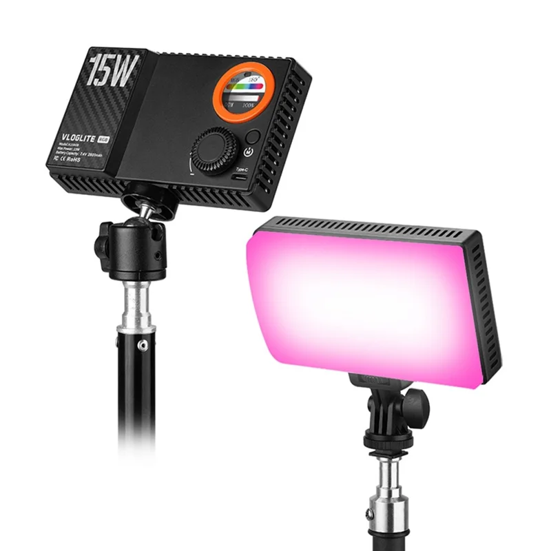 VLOGLITE K15RGB 15 W Farvefyldningslampe RGB LED Videolampe Fotograferingsstudie Kamera Lampe