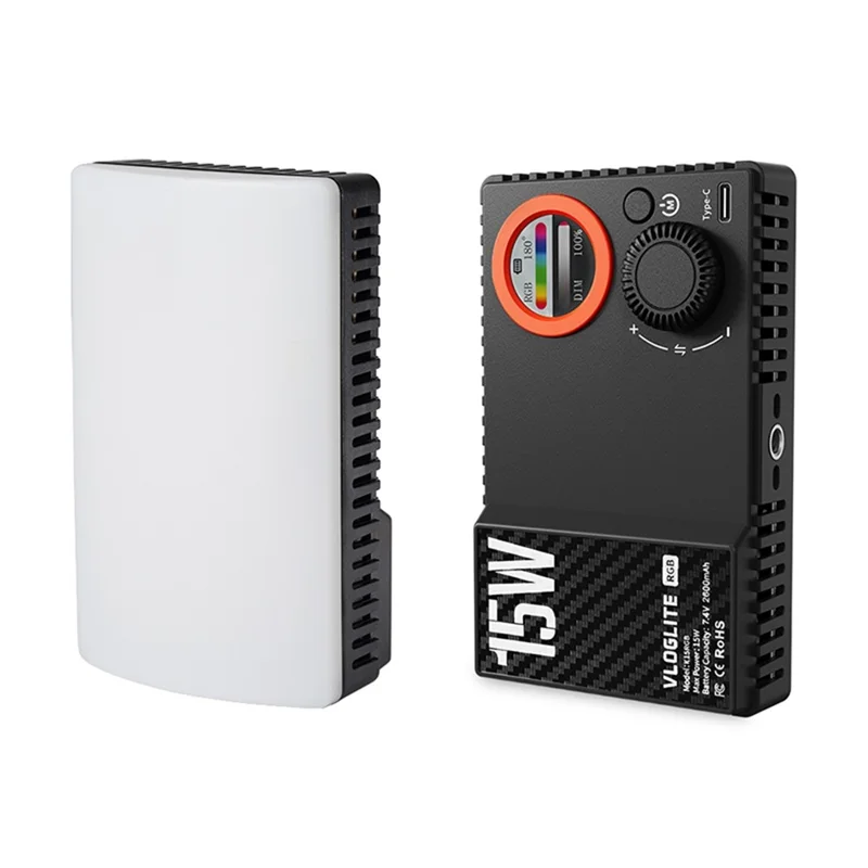 VLOGLITE K15RGB 15 W Farvefyldningslampe RGB LED Videolampe Fotograferingsstudie Kamera Lampe