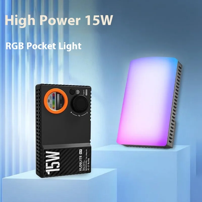 VLOGLITE K15RGB 15 W Farvefyldningslampe RGB LED Videolampe Fotograferingsstudie Kamera Lampe