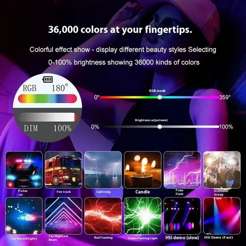 VLOGLITE K15RGB 15 W Farvefyldningslampe RGB LED Videolampe Fotograferingsstudie Kamera Lampe