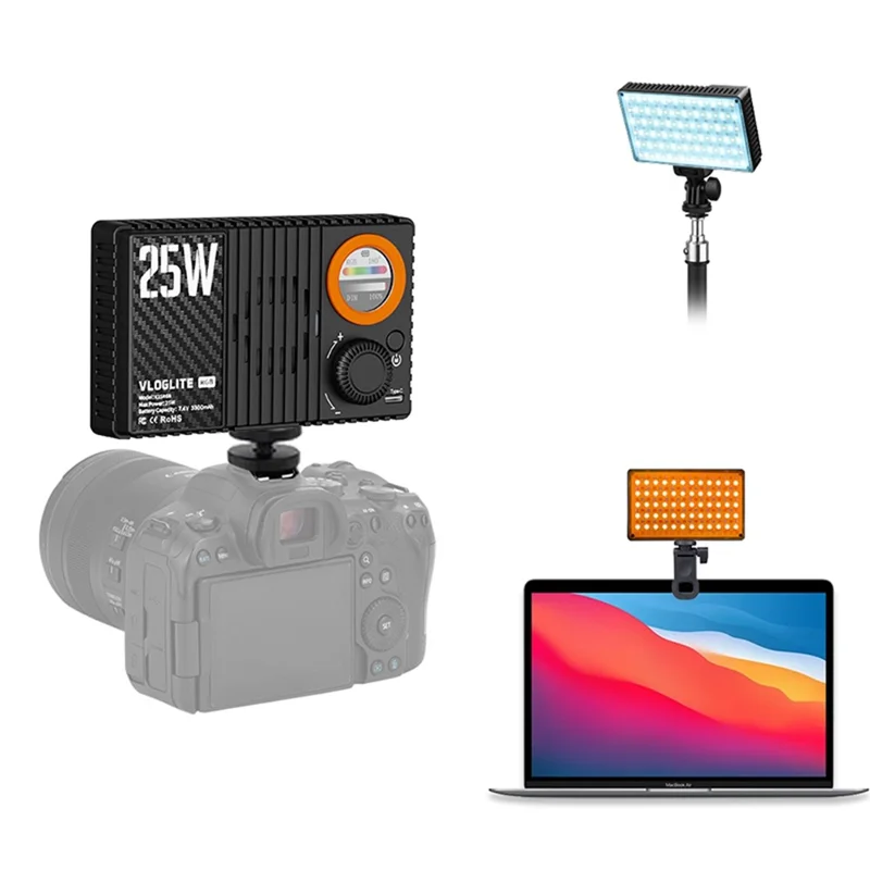 VLOGLITE K25RGB 25W High Power RGB Fill Light for Camera Photography Live Streaming Pocket Video Light