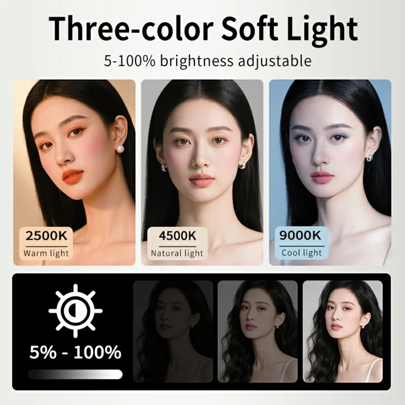 V22A 4 W strømbars lommelys med LED, type-C opladning, magnetisk fyldlys til telefonkamera, live-streaming