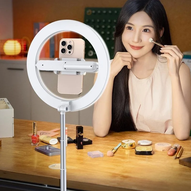 R7 Lumière Annulaire avec Support Réglable Lumière de Remplissage de Beauté et Selfie de Bureau pour Streaming en Direct