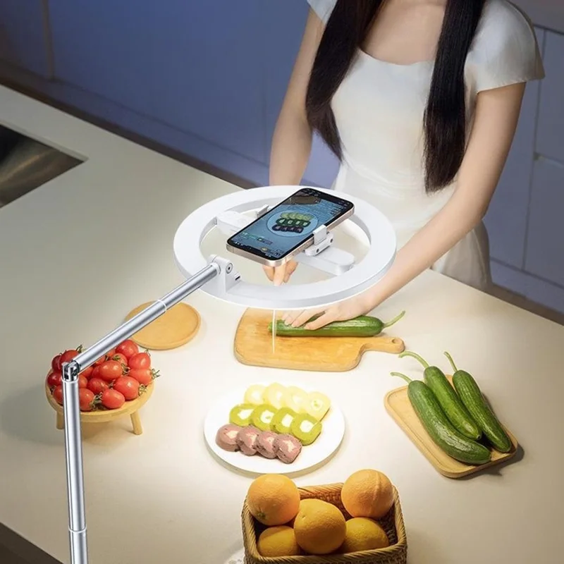 R7 Lumière Annulaire avec Support Réglable Lumière de Remplissage de Beauté et Selfie de Bureau pour Streaming en Direct