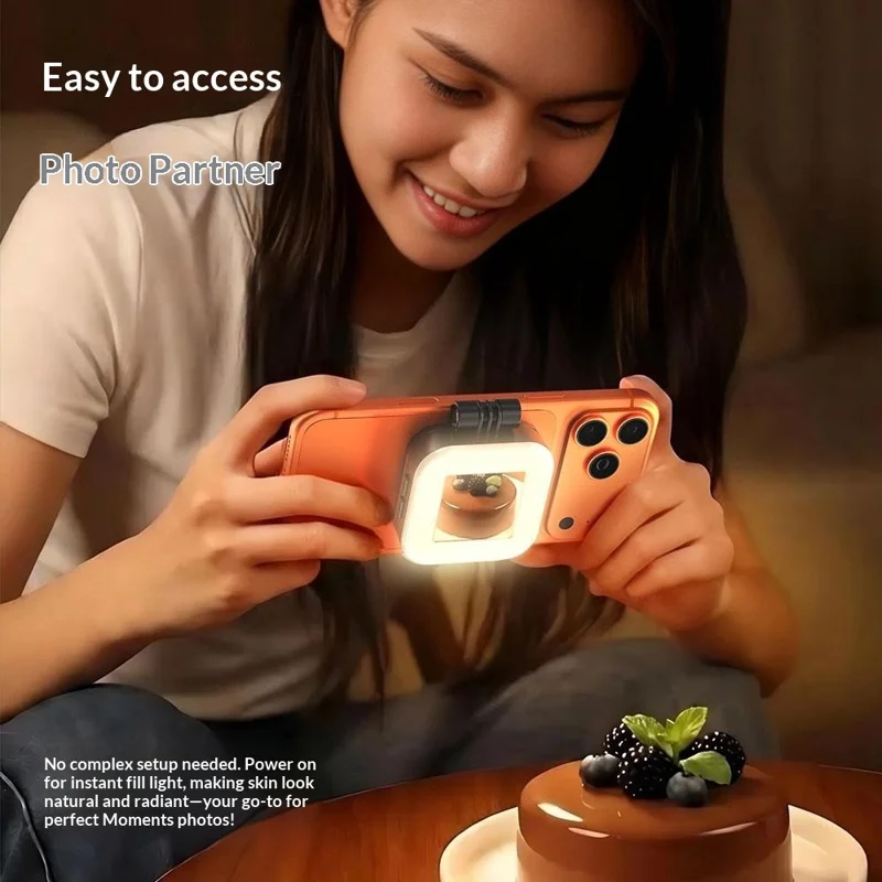 Przenośne magnetyczne lampy do telefonu L18, 3 temperatury barwowe, tryb RGB, regulowane oświetlenie do selfie, makijażu, transmisji na żywo – czarny