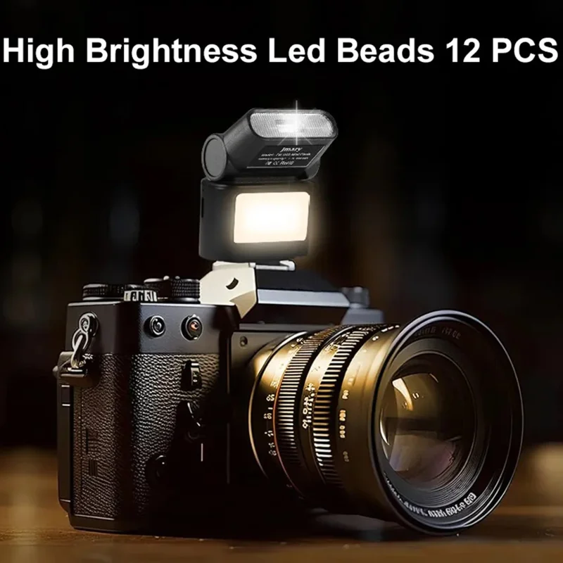 JMARY FM-06R Mini Flash Fill Light Hot Shoe Mount 300mAh Rechargeable LED Light for Camera Photography