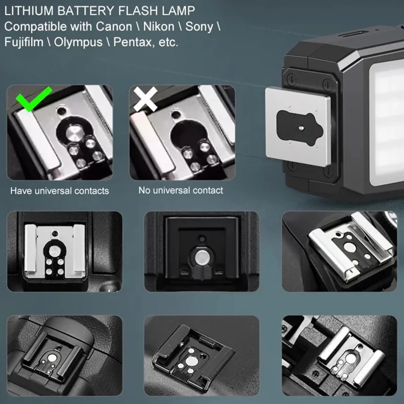 JMARY FM-06R Mini Flash Fill Light Hot Shoe Mount 300mAh Rechargeable LED Light for Camera Photography