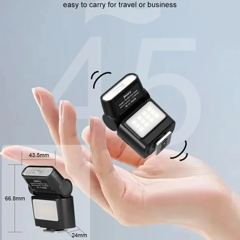 JMARY FM-06R Mini Flash Fill Light Hot Shoe Mount 300mAh Rechargeable LED Light for Camera Photography
