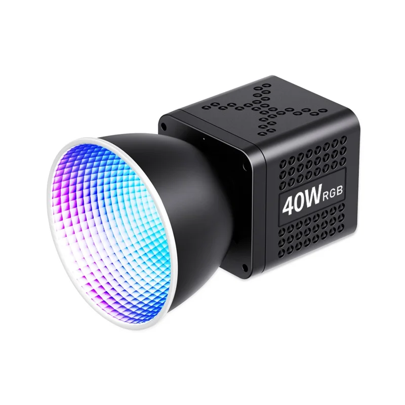 VLOGLITE P40RGB 40W COB RGB Video Light 2500K-6500K 20 Effects Modes Studio Video Lamp for Photography Live Streaming