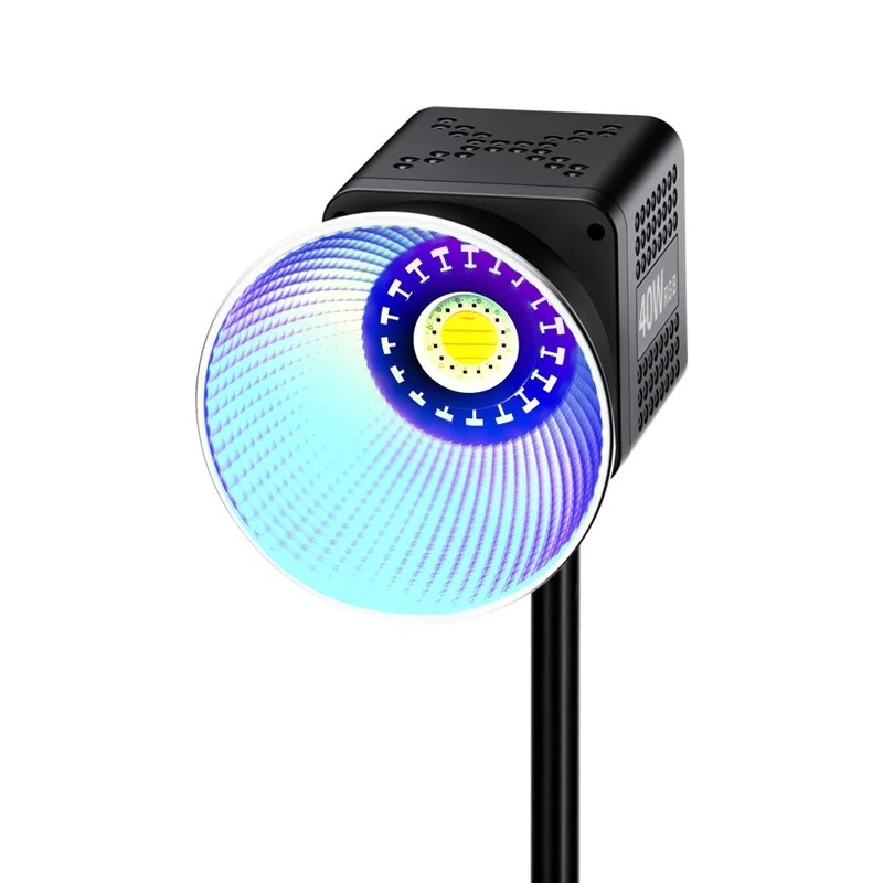 VLOGLITE P40RGB 40W COB RGB Video Light 2500K-6500K 20 Effects Modes Studio Video Lamp for Photography Live Streaming