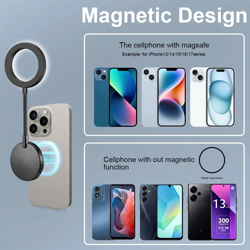 VLOGLITE M15 Mini Portable Selfie Light Magnetic LED Fill Ring Light for Phone Reading Photography Video Lighting